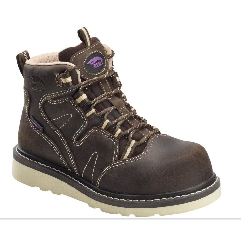 Avenger Women's Waterproof Wedge Work Boots - Composite Toe - Size 6 - Like New